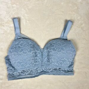 Knix Sky Blue Deep V Lace Bralette in M+